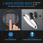 Large Digital Keypad Safe with Solid Steel Construction - Black