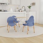 4 Piece Outdoor Set with Folding Table and Single Chairs - Blue, Red, Orange