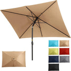 Rectangular Patio Umbrella with Crank Tilt - UV-Resistant Canopy