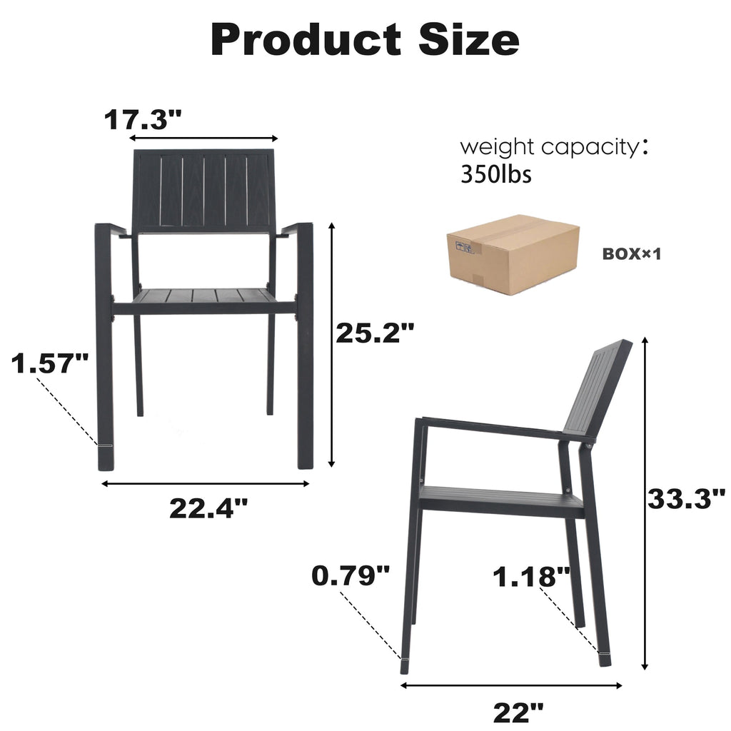 Modern Metal Side Chair Set with Ergonomic Support - Set of 2