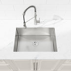 Stainless Steel Kitchen Sink with Single Bowl - Brushed Nickel