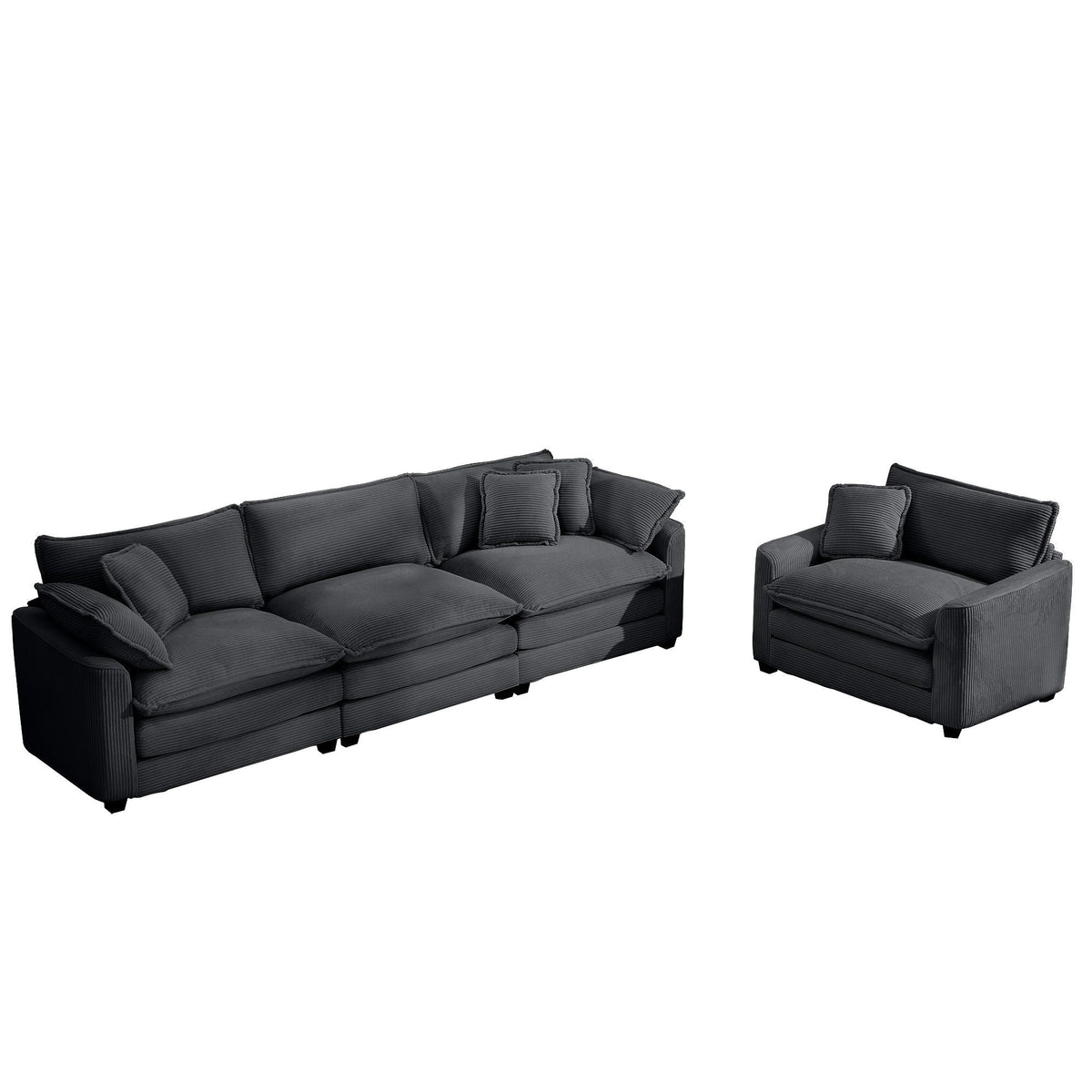 Oversized Deep-Seat Fabric Sofa & Chair Sets
