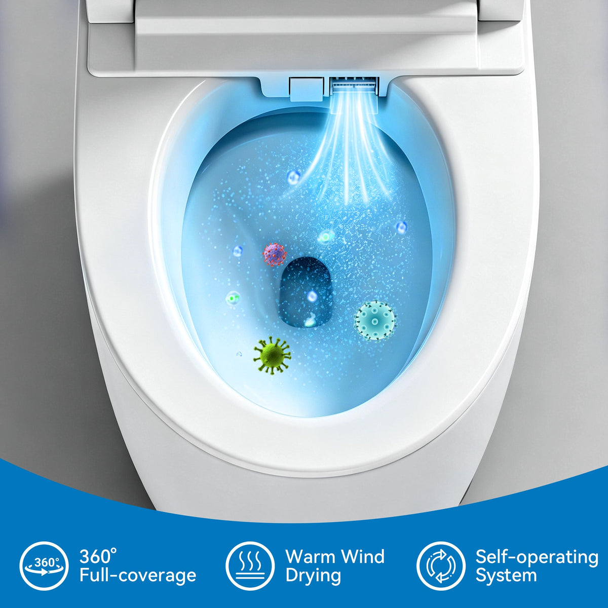 Smart Toilet with Heated Bidet Seat