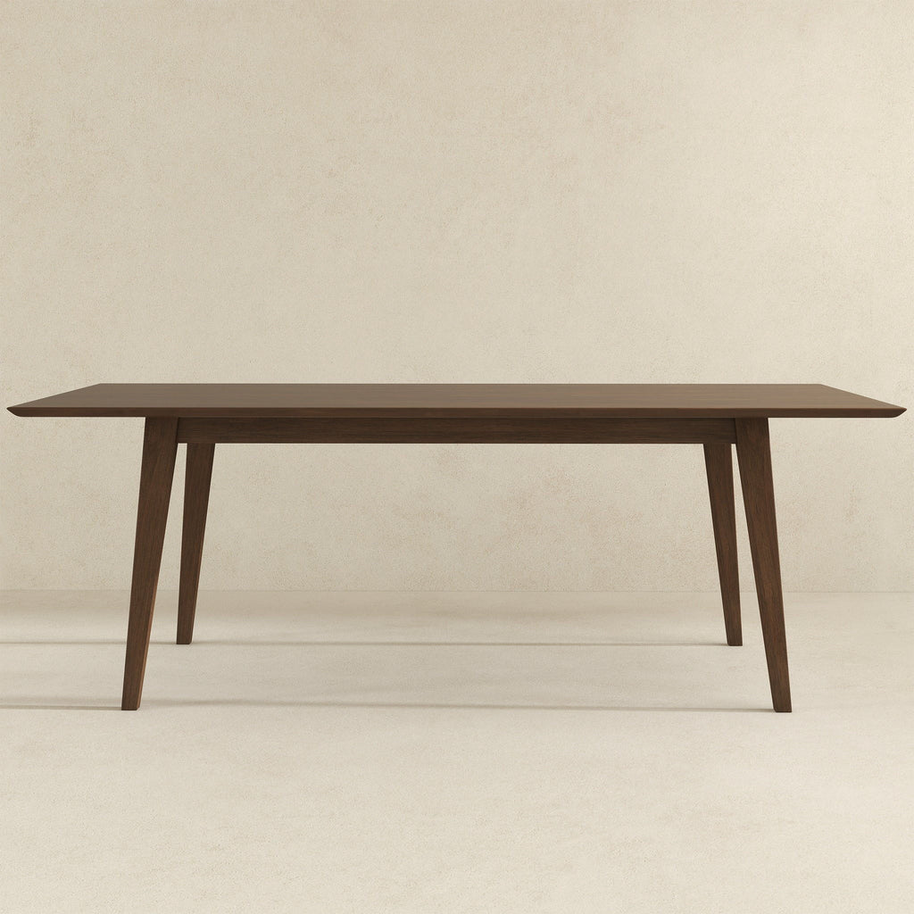 Rectangular Modern Dining Table with Solid Wood Construction – Dark Brown or White