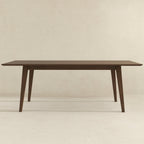 Rectangular Modern Dining Table with Solid Wood Construction – Dark Brown or White