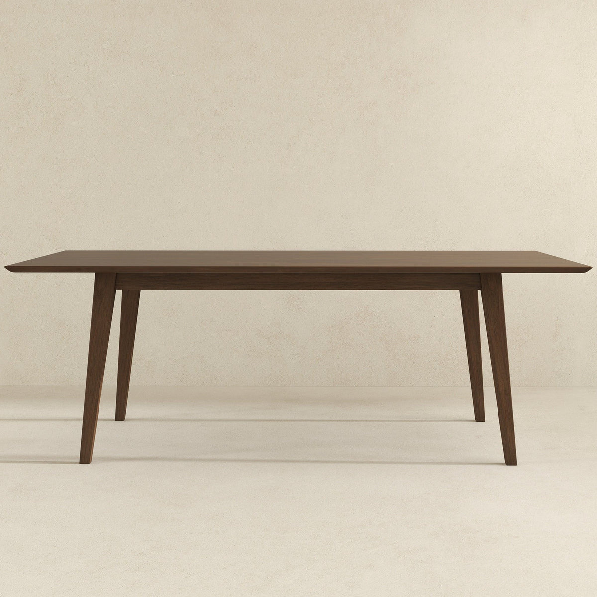 Rectangular Modern Dining Table with Solid Wood Construction – Dark Brown or White