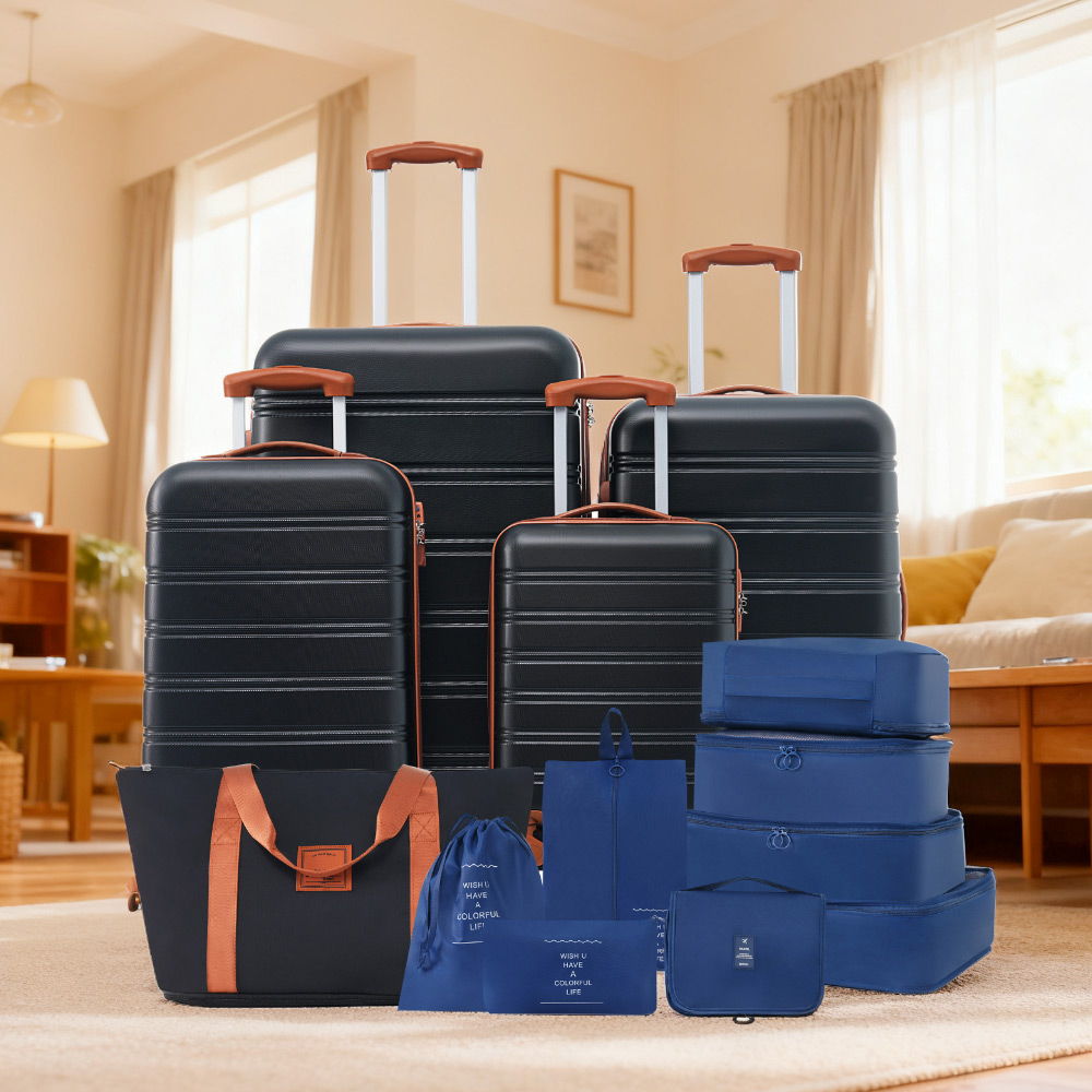 Hardshell Luggage Sets 4 Pieces with TSA Lock and Spinner Wheels - Multiple Colors
