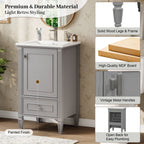Retro Bathroom Vanity With Sink with Soft-Closing Doors - Green or Dark Gray
