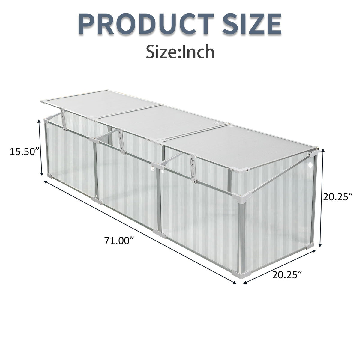 Polycarbonate Greenhouse with Durable Aluminum Frame - Silver