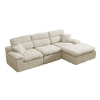 Corner Chaise Sofa with High Backrest - 2 Piece Living Room Set