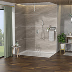 Dual Shower Head 16" Ceiling Mount Shower System with Pressure-Balanced Valve - Gray
