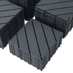 Durable Plastic Interlocking Deck Tiles with Waterproof Design - Dark Gray or Brown