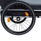 Large Folding Bike Trailer for Dogs with Mesh Ventilation - Gray