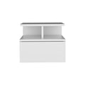 Compact Floating Nightstand with 1 Drawer - White