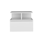 Compact Floating Nightstand with 1 Drawer - White