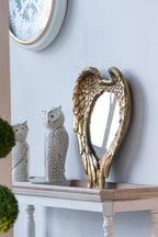 Gold Wing Accent Wall Mirror with Elegant Wing Design - Gold