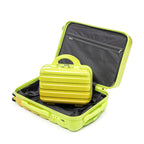 2-Piece Polycarbonate Spinner Wheel Luggage Set with Lock - Green & Yellow