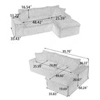 Convertible Modular Sectional Sofa with Twin Seat and Chaise - Multiple Colors