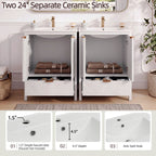 Modern Bathroom Vanity with Sink Combo – Compact Storage - Dark Brown or White