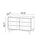 6-Drawer Dresser with Spacious Storage - Dark Brown / White