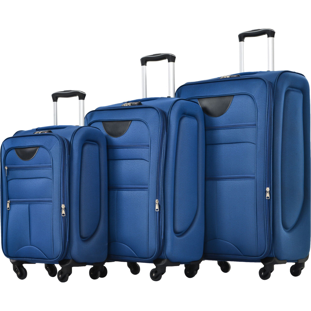 Expandable Softside Luggage 3 Piece Set with Spinner Wheels - Multiple Colors