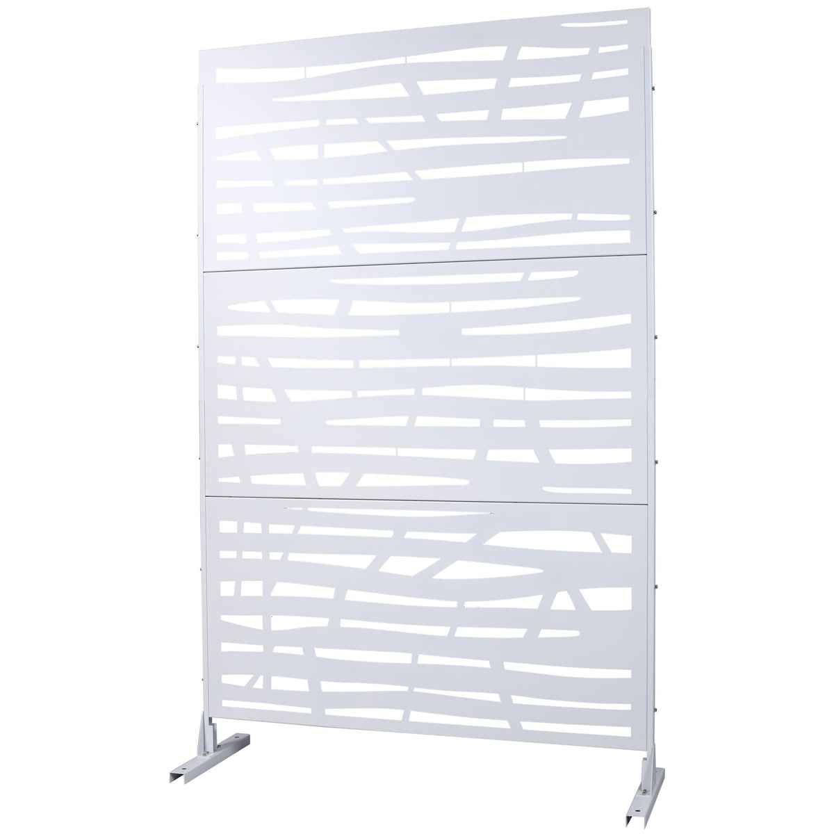 Metal Privacy Screen Room Divider with Durable Construction - Black, White, Dark Brown