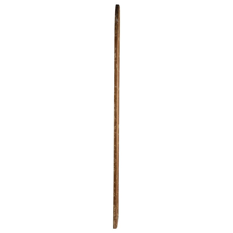 Half Round Elongated Mirror with Decorative Window Look - Brown