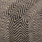 Handcrafted Cotton Pouf with Chevron Pattern - Brown