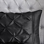 7 Piece Tufted Comforter Set Black Queen