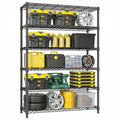 6-Tier Metal Storage Shelves with 2100LBS Capacity - Carbon Steel