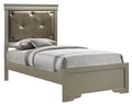 Lorana Twin Upholstered Bed with Tufted Headboard - Pearl Silver, Black, or Gray
