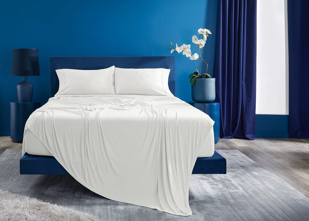 Bright White Split King Sheet Set with Powerband Fit - Nylon