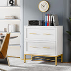 White 2 Drawer Lateral File Cabinet with Anti Tilt Safety