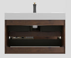 Alice Wall-Mounted Bathroom Vanity with Integrated Sink - Black or White