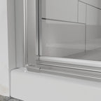 Frameless Bi Fold Shower Doors with Tempered Glass - Chrome