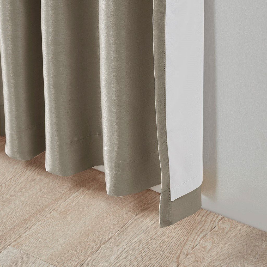 Twist Tab Total Blackout Window Curtain Panel with Thermal Technology - Pewter