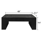Minimalist Rectangular Center Table for Living Room with Wood Construction - Light Brown or Black