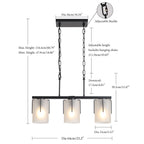 Adjustable Cylindrical Pendant Light with Frosted Glass Shade - Black or Gold