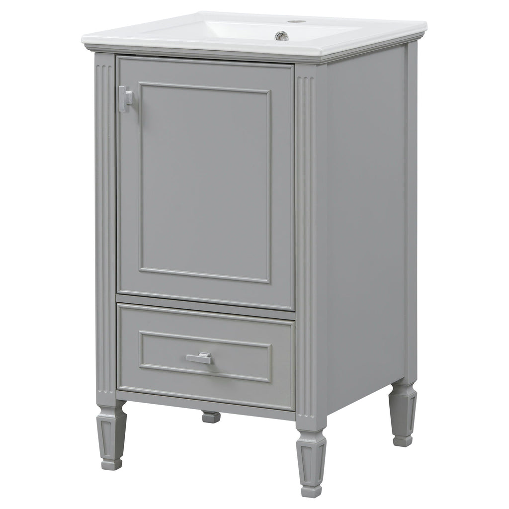 Retro Bathroom Vanity With Sink with Soft-Closing Doors - Green or Dark Gray