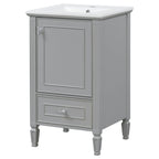 Retro Bathroom Vanity With Sink with Soft-Closing Doors - Green or Dark Gray
