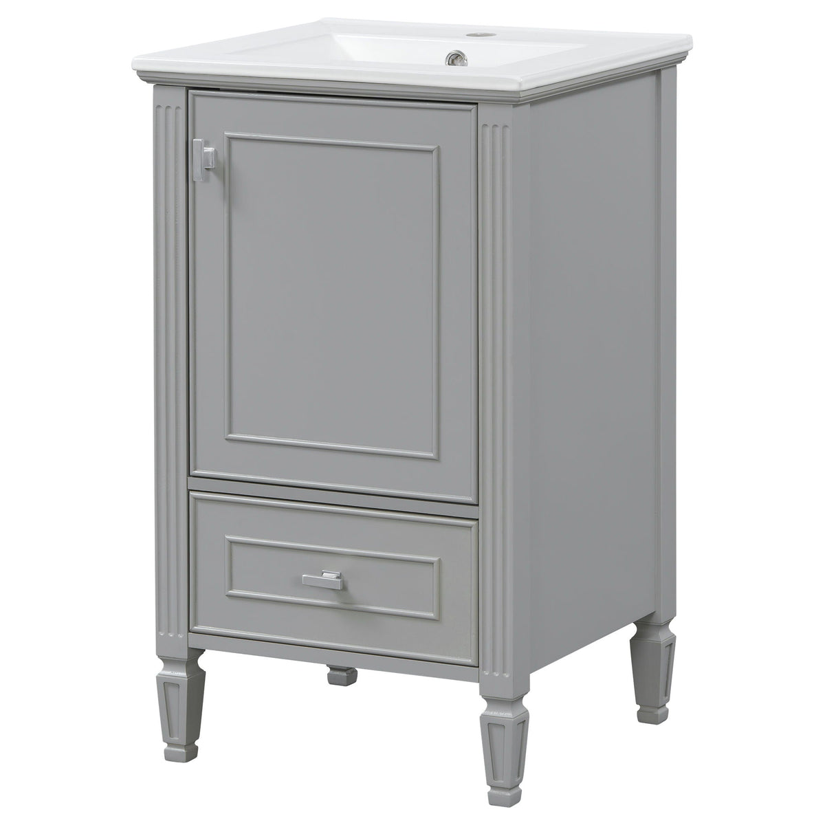 Retro Bathroom Vanity With Sink with Soft-Closing Doors - Green or Dark Gray