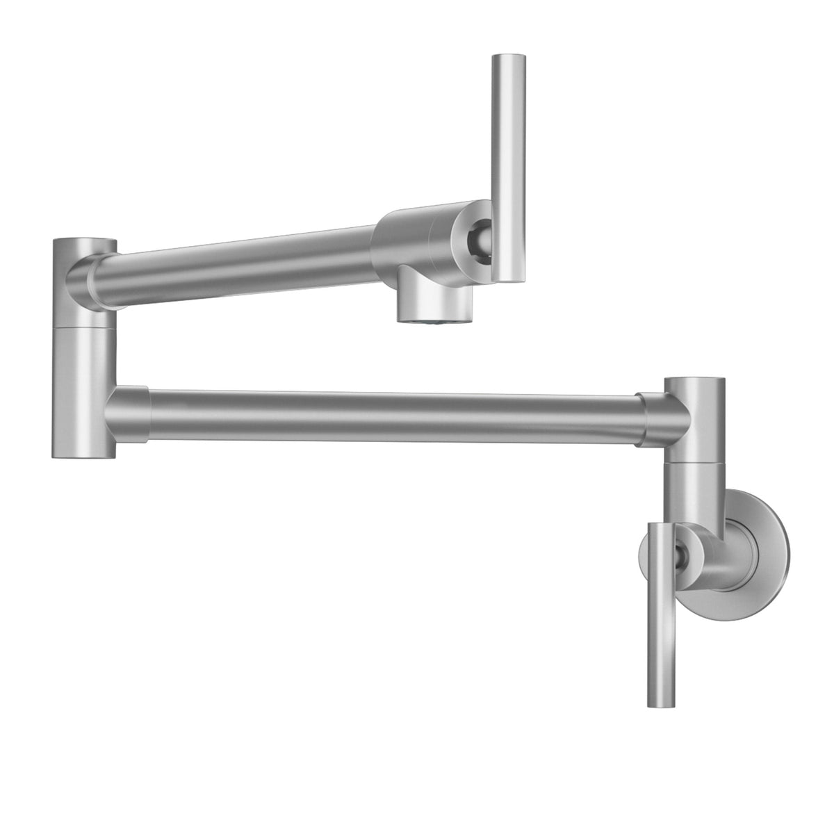 Wall Mount Pot Filler Faucet with Dual Handles - Brushed Nickel