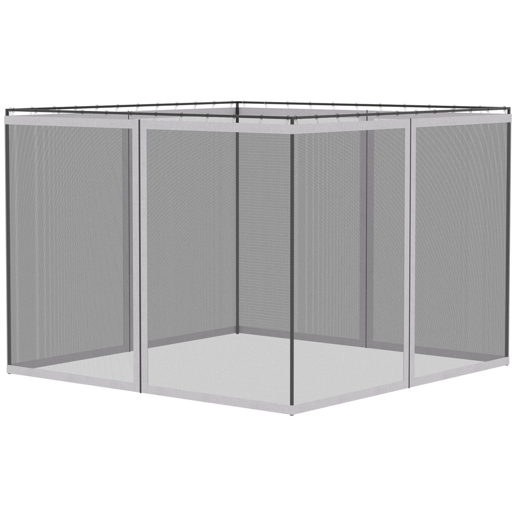 10' x 13' Replacement Mesh Sidewall Netting with Zippers - White