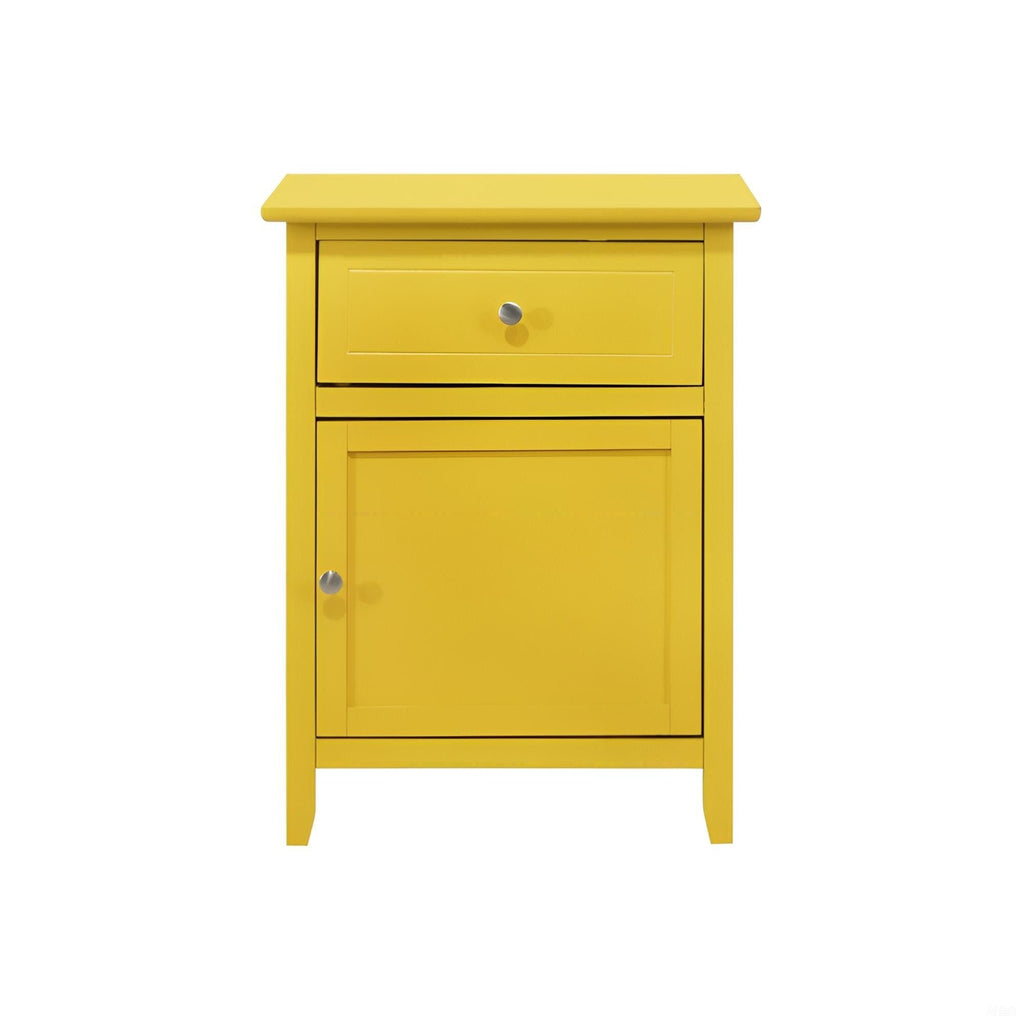 1 Drawer / 1 Door Nightstand with Durable Wood Construction - Multiple Colors