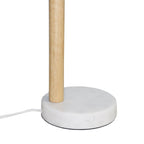 White Bedside Table Lamp with Globe Lampshade - Marble Base