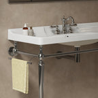 48-Inch Bathroom Ceramic Basin with 3 Pre-Drilled Holes - White or Black