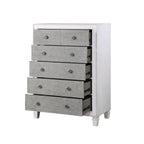 Katia Weathered Chest White Transitional Accent Chest with Smooth Drawer Operation - White