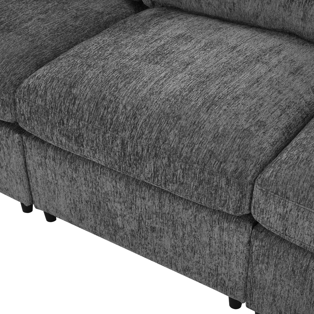 130.3" Modular Sectional Sofa with Deep Seat Comfort - Chenille