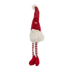 Christmas Gnomes Decorations Set of 2 with Fluffy Beards - White / Red