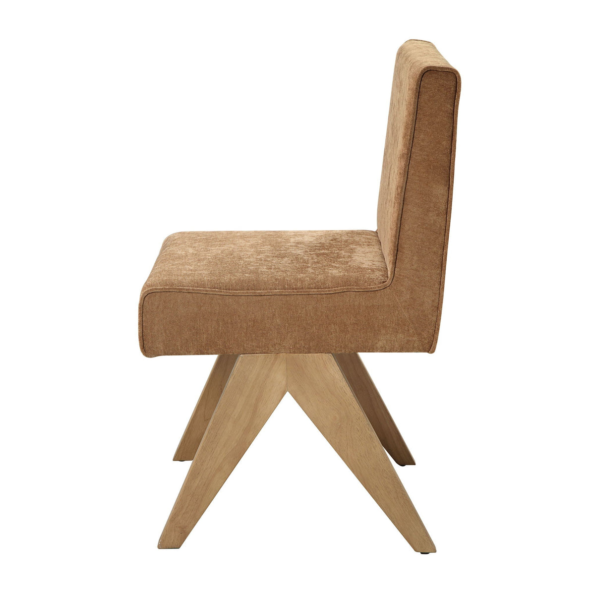 Zoey Dining Set with Rectangular Pedestal Table and Upholstered Chairs - Light Brown